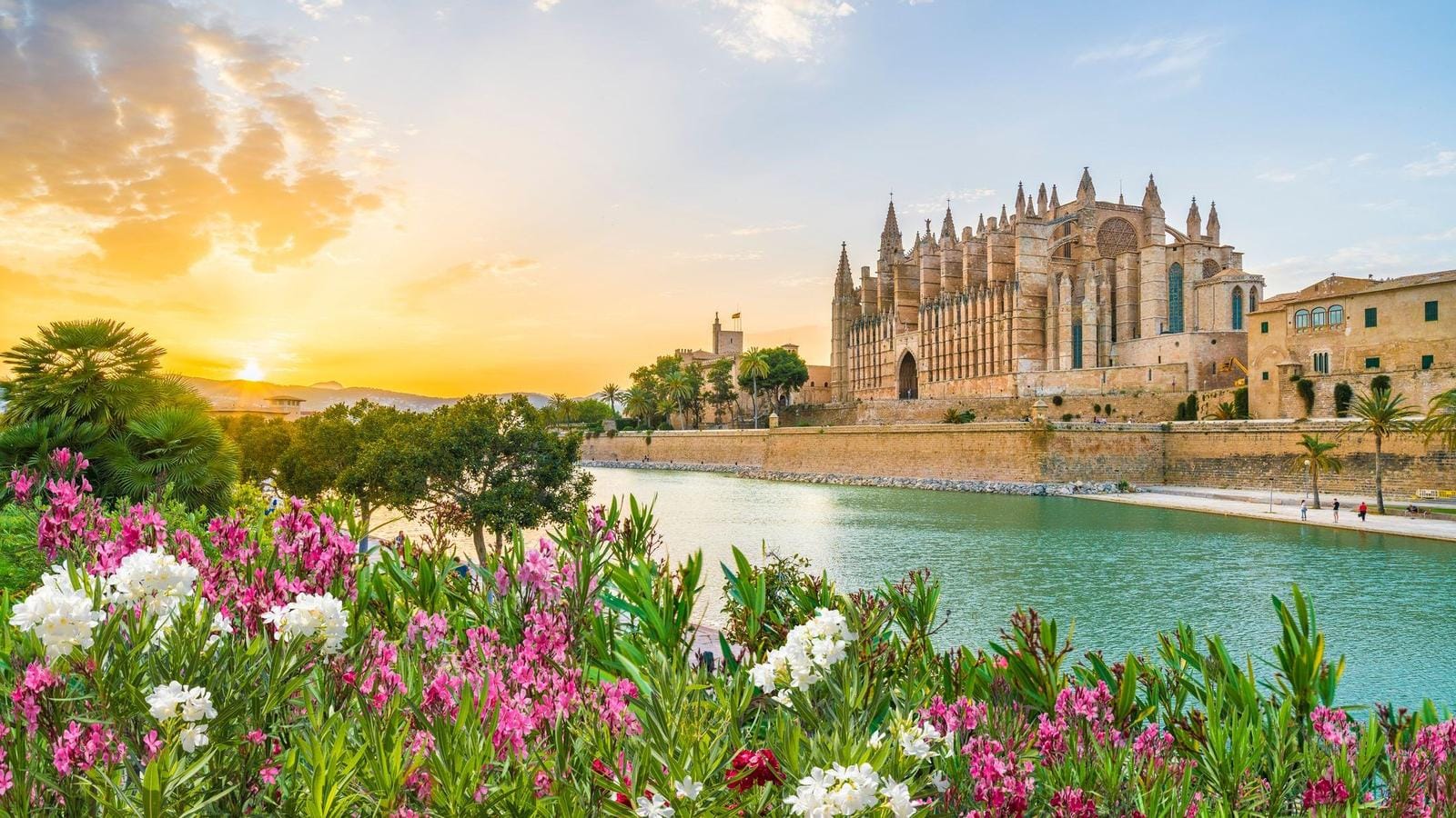 Kathedrale Palma de Mallorca bei Sonnenuntergang